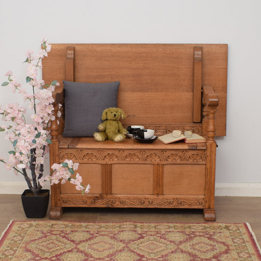 Restored Oak Monks Bench
