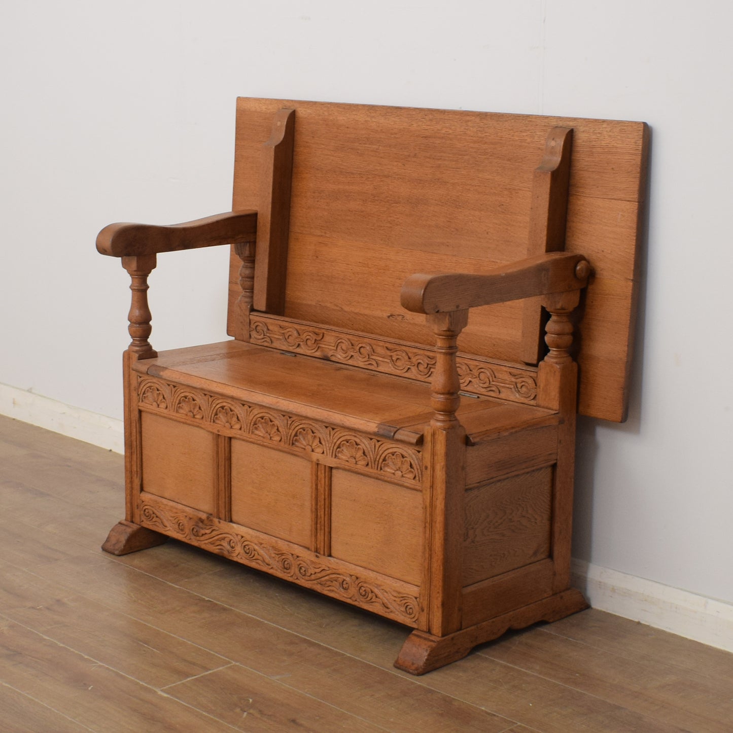Restored Oak Monks Bench