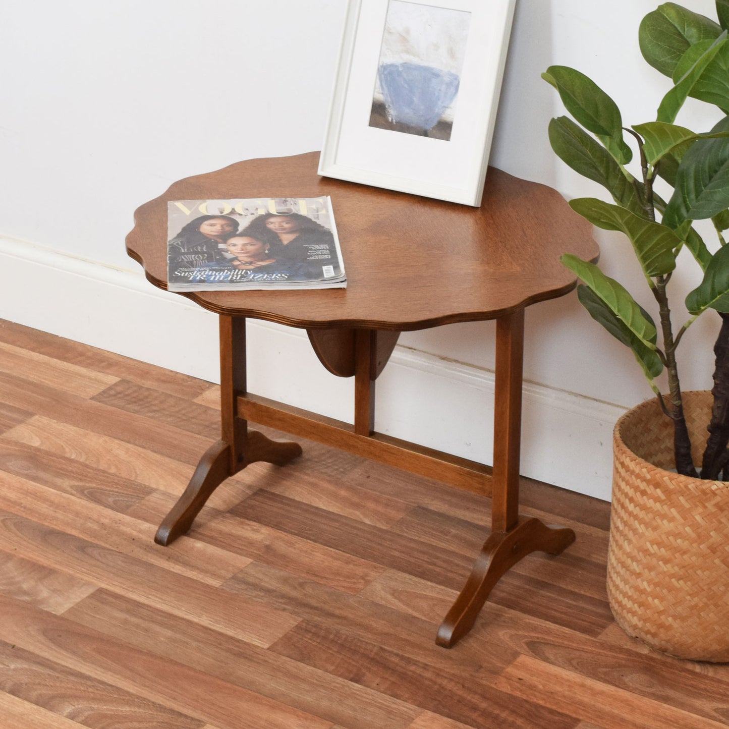 Tilt Top Oak Side Table