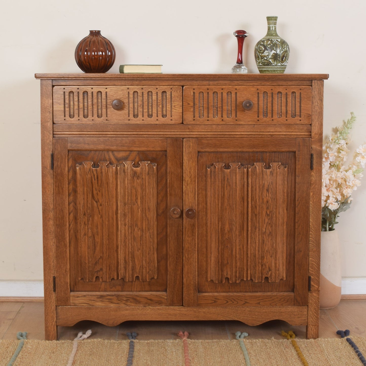 Oak Linenfold Sideboard