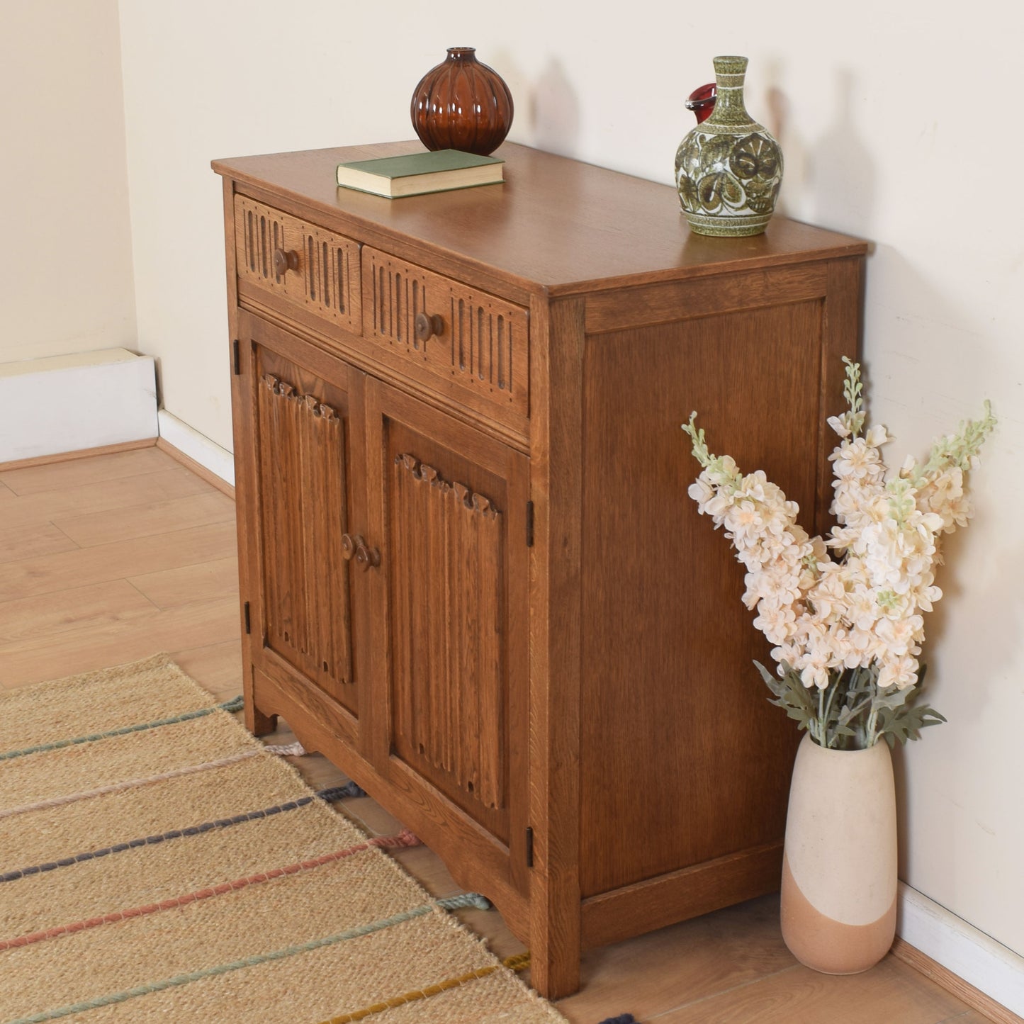 Oak Linenfold Sideboard