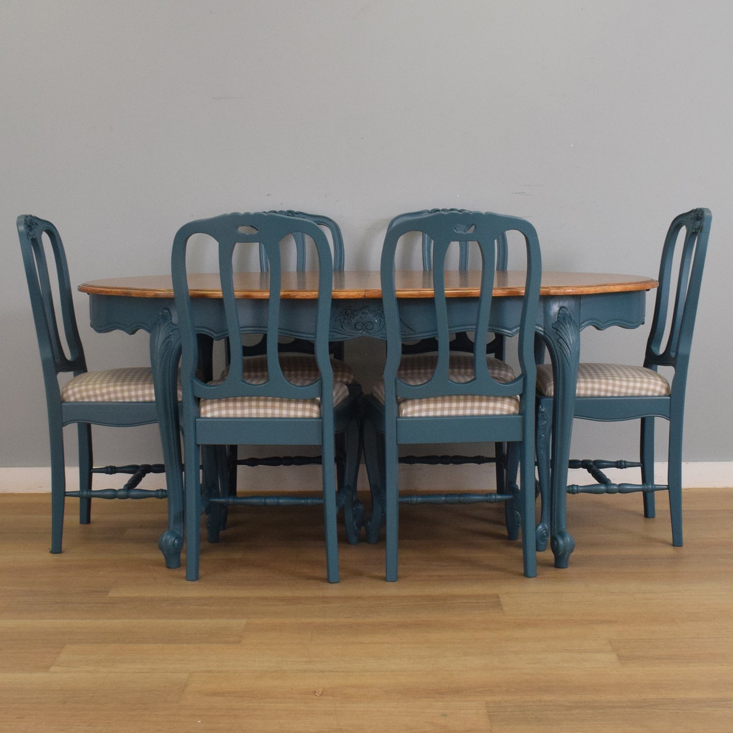Painted French Table and Six Chairs