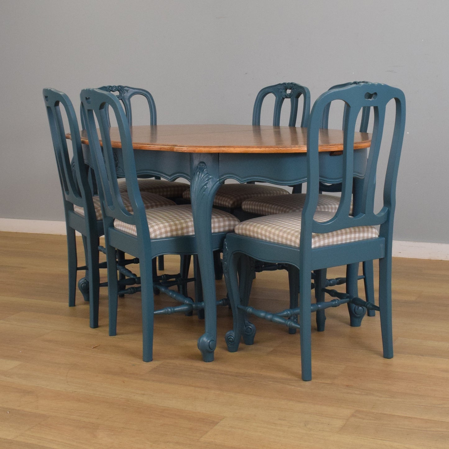 Painted French Table and Six Chairs