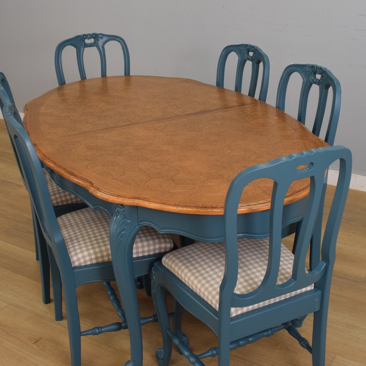 Painted French Table and Six Chairs