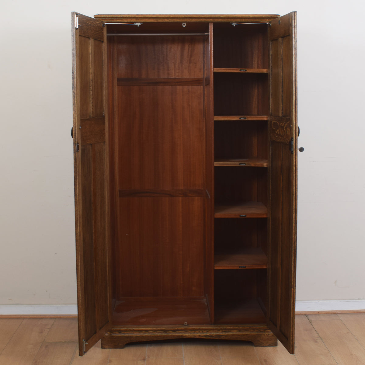 Crown Linenfold Single Wardrobe