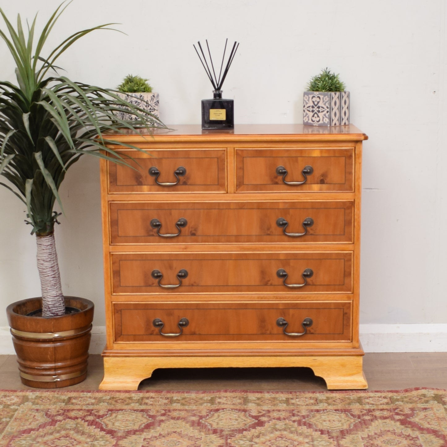 Yew Wood Chest Of Drawers