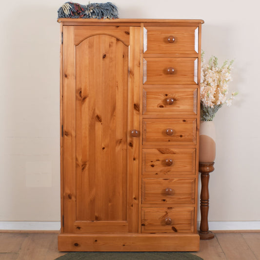 Pine Wardrobe with Drawers