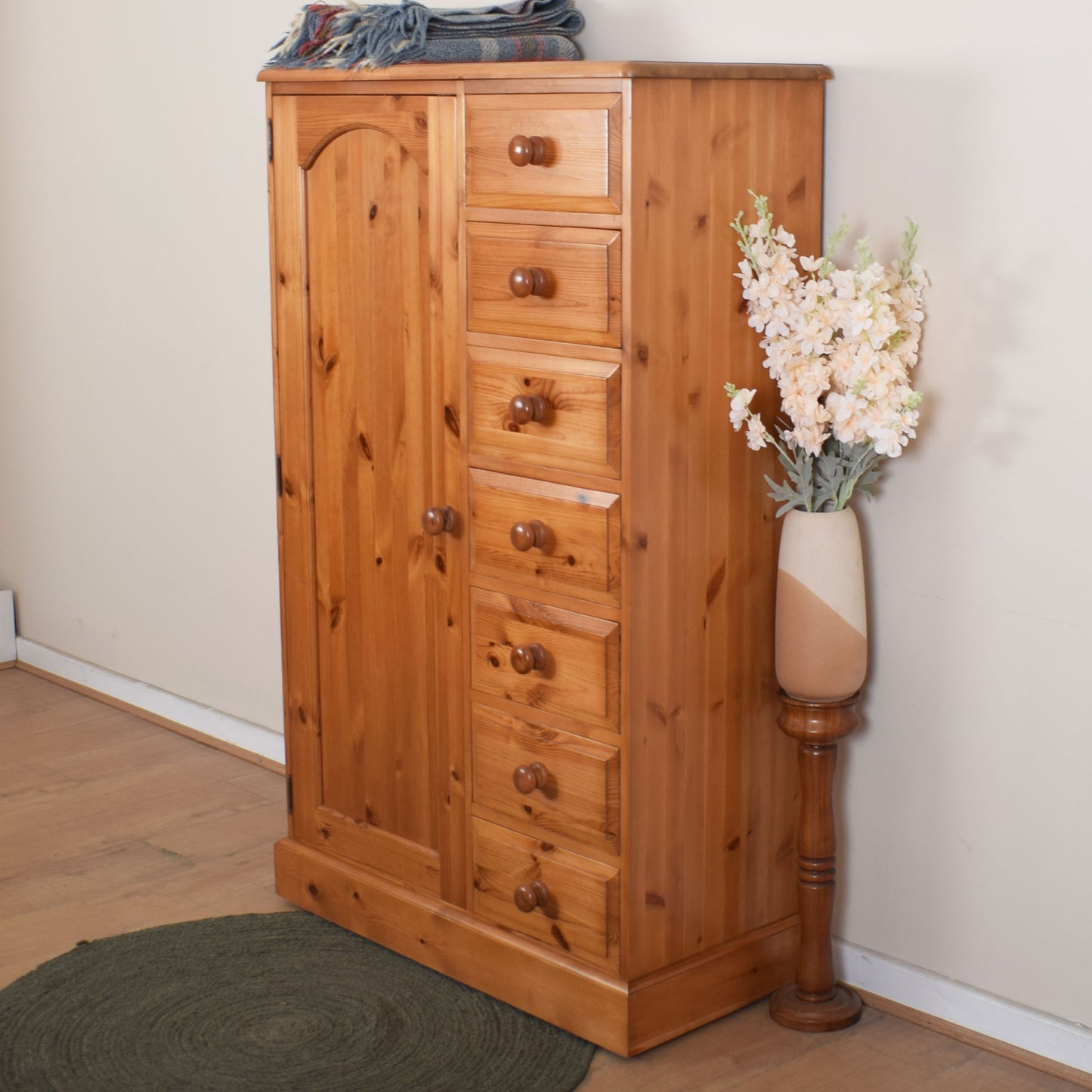 Pine Wardrobe with Drawers