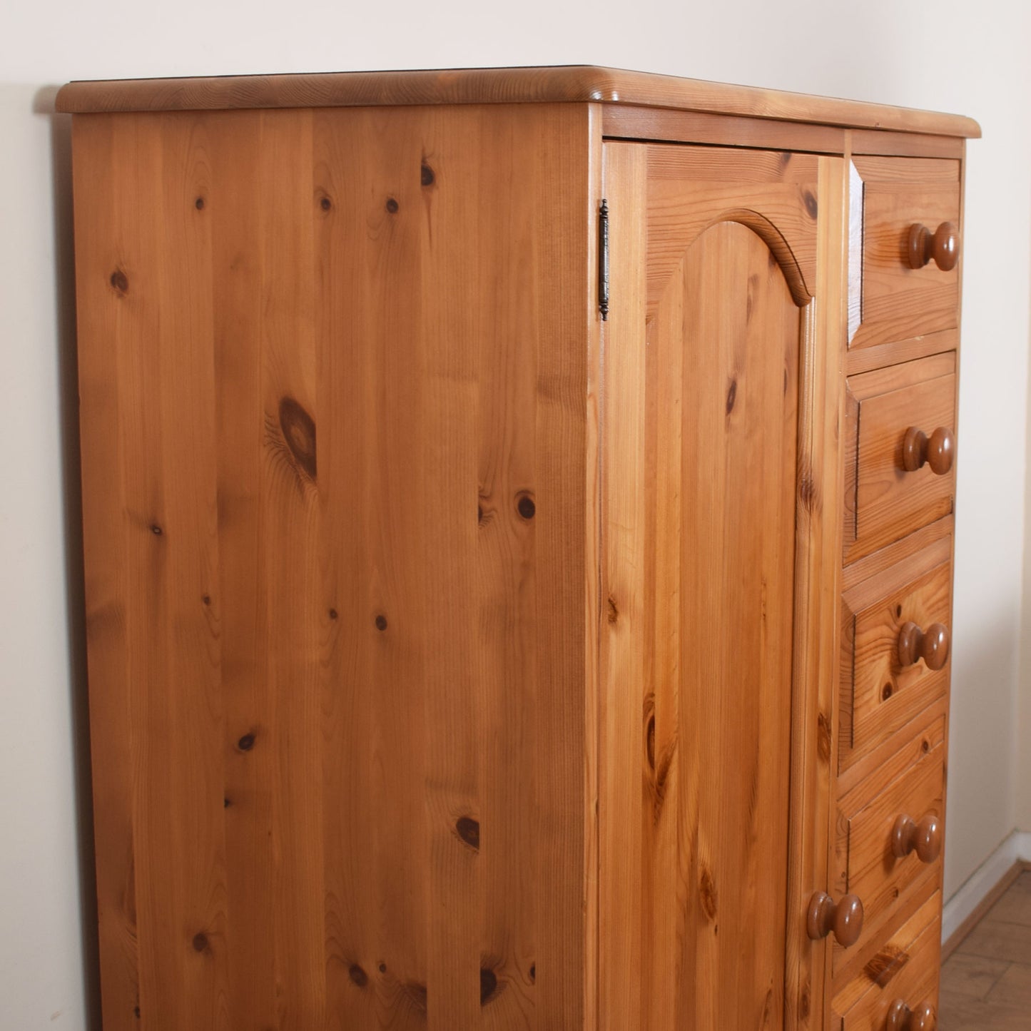 Pine Wardrobe with Drawers