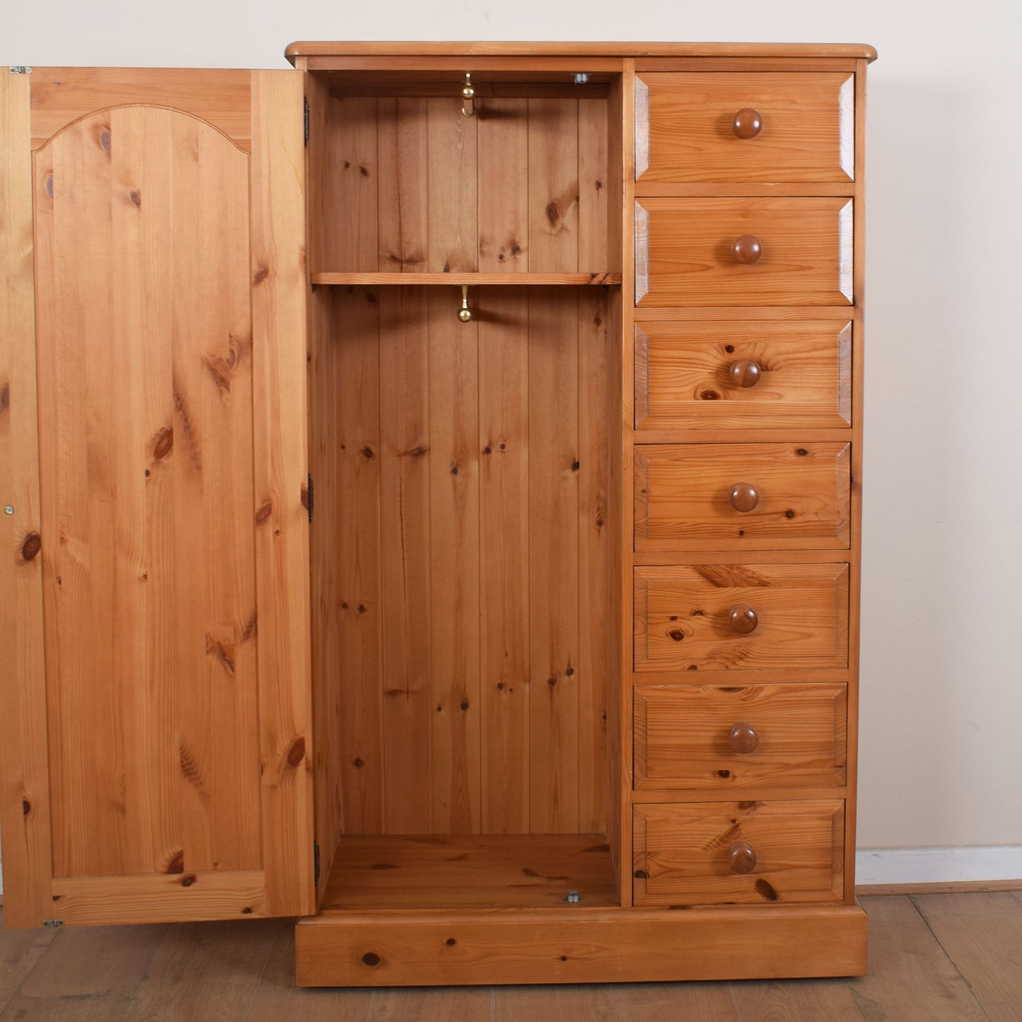 Pine Wardrobe with Drawers