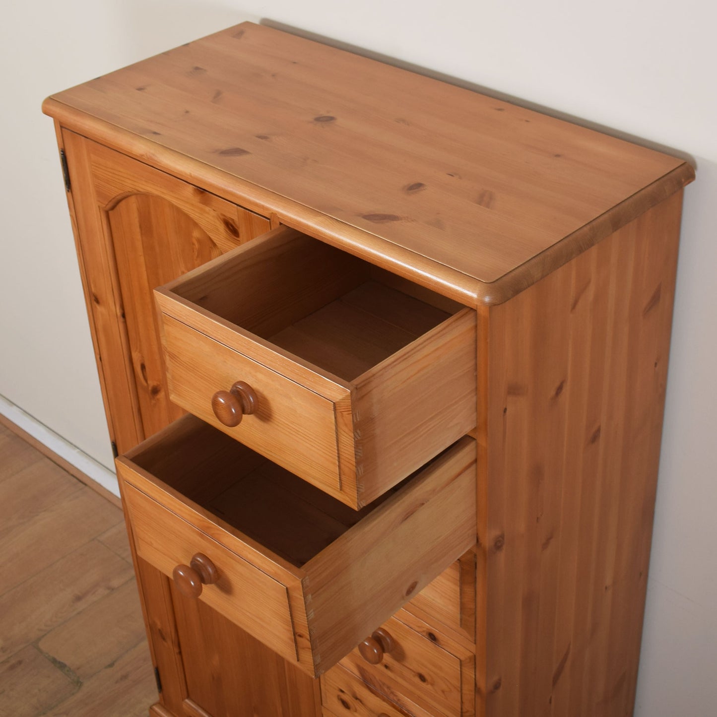 Pine Wardrobe with Drawers