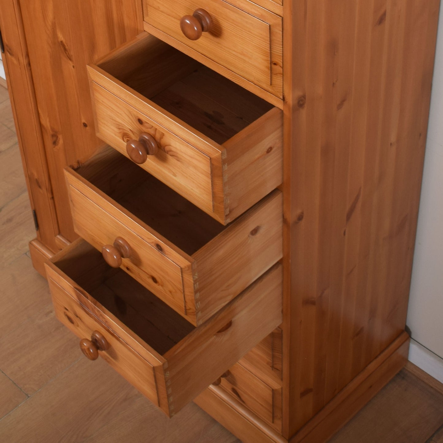 Pine Wardrobe with Drawers