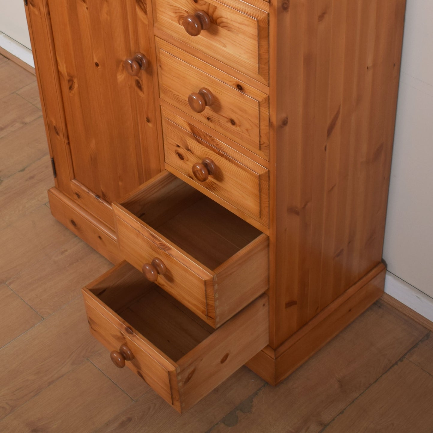 Pine Wardrobe with Drawers