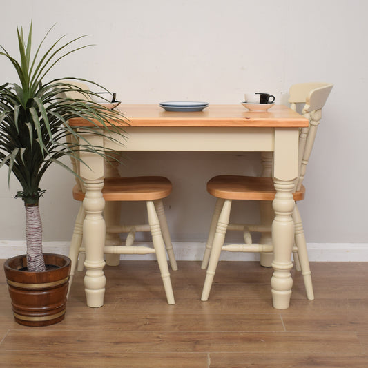 Painted Pine Table & 2 Chairs