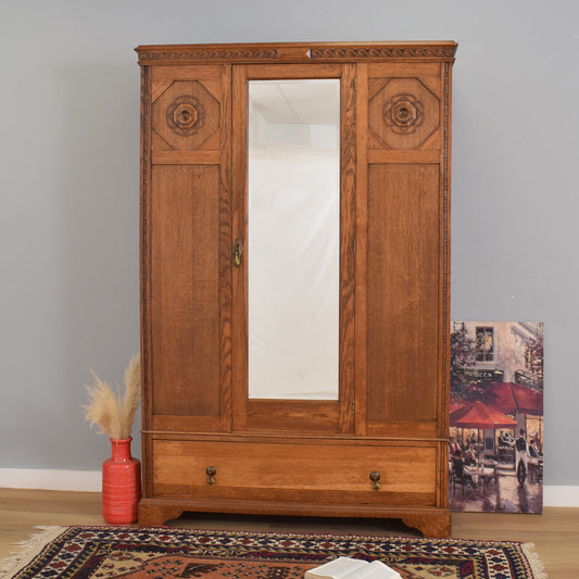 Oak Mirrored Hallrobe