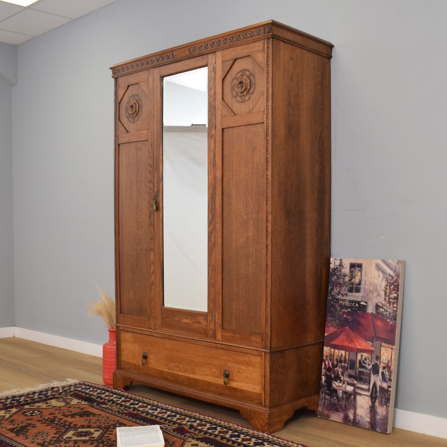Oak Mirrored Hallrobe