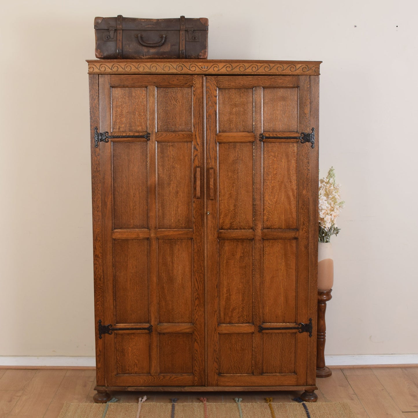 Large Double Oak Wardrobe