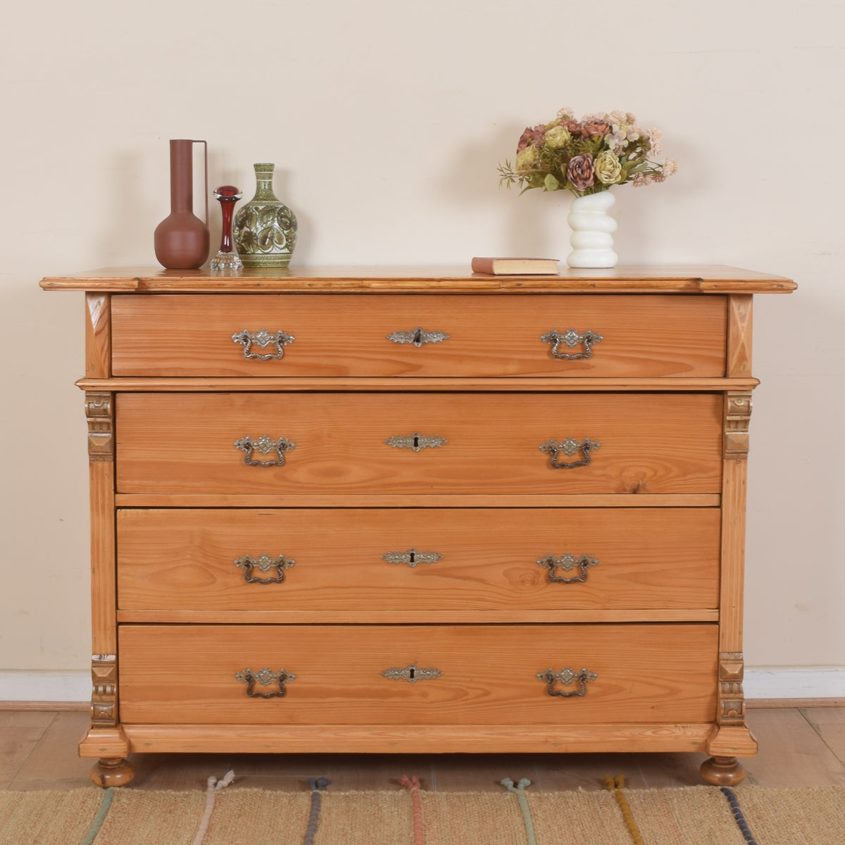 Large Pine Chest Of Drawers