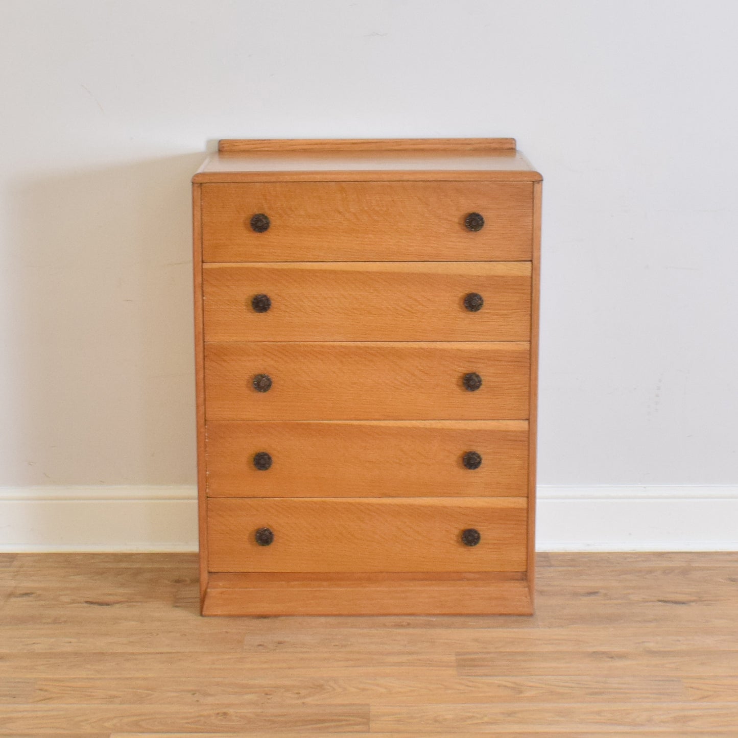 Oak Veneer Chest Of Drawers