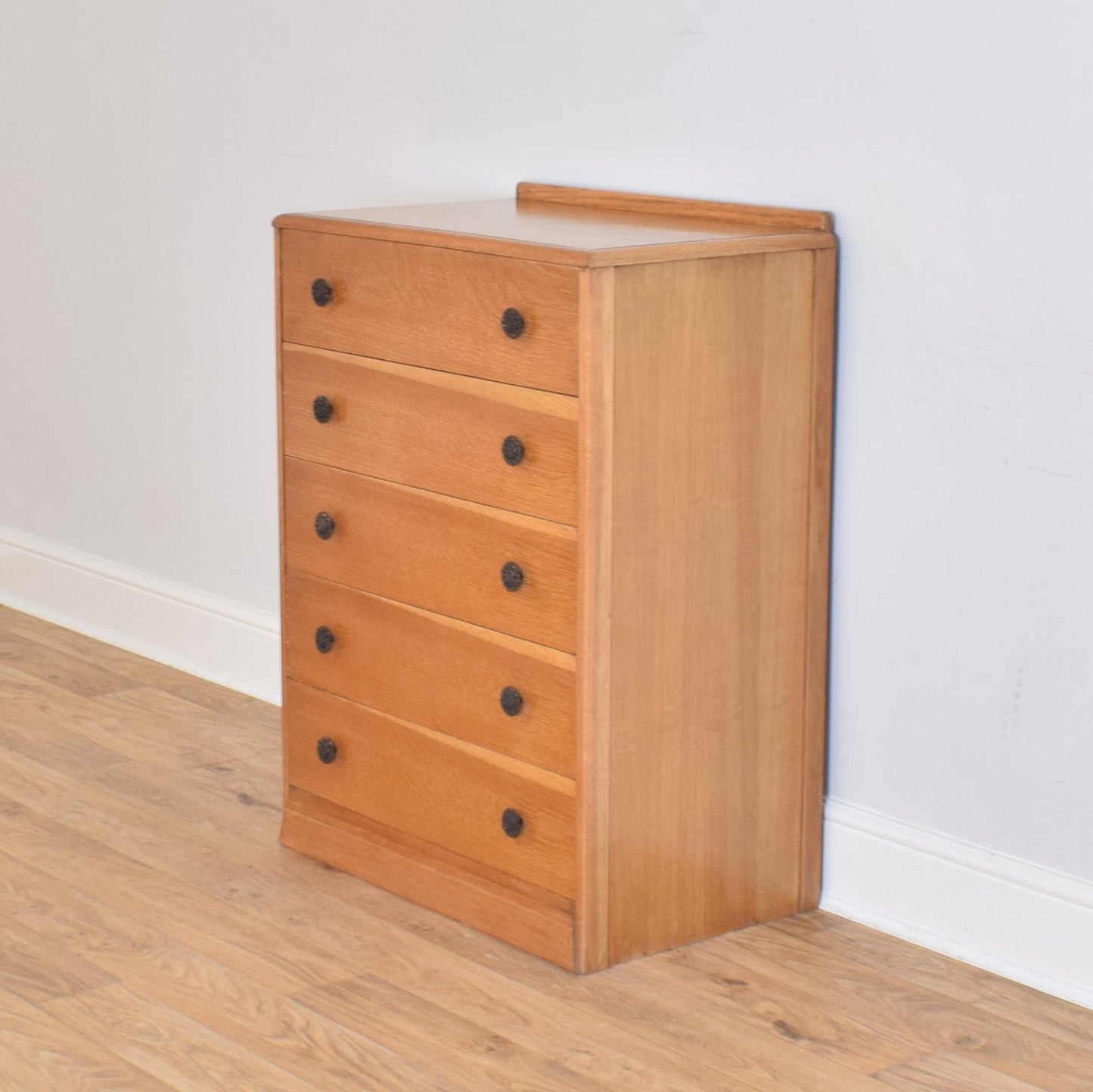 Oak Veneer Chest Of Drawers