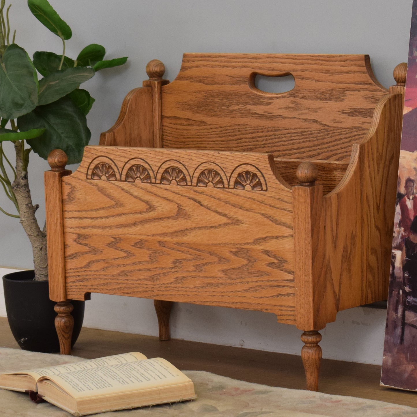 Oak Magazine Rack