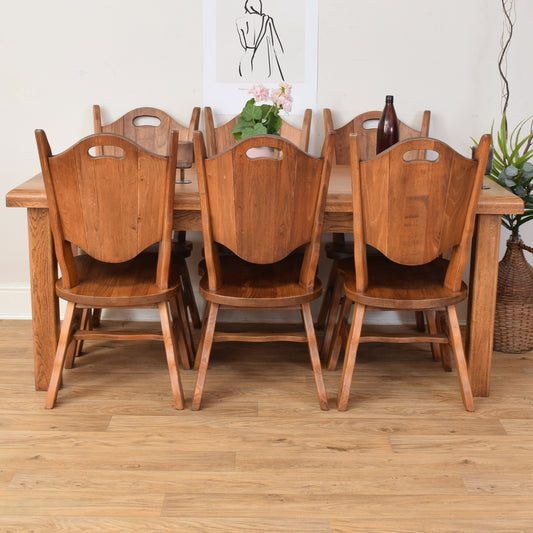 Dutch Oak Table And Six Chairs