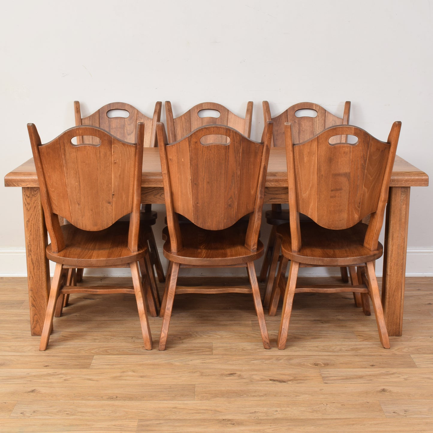 Dutch Oak Table And Six Chairs