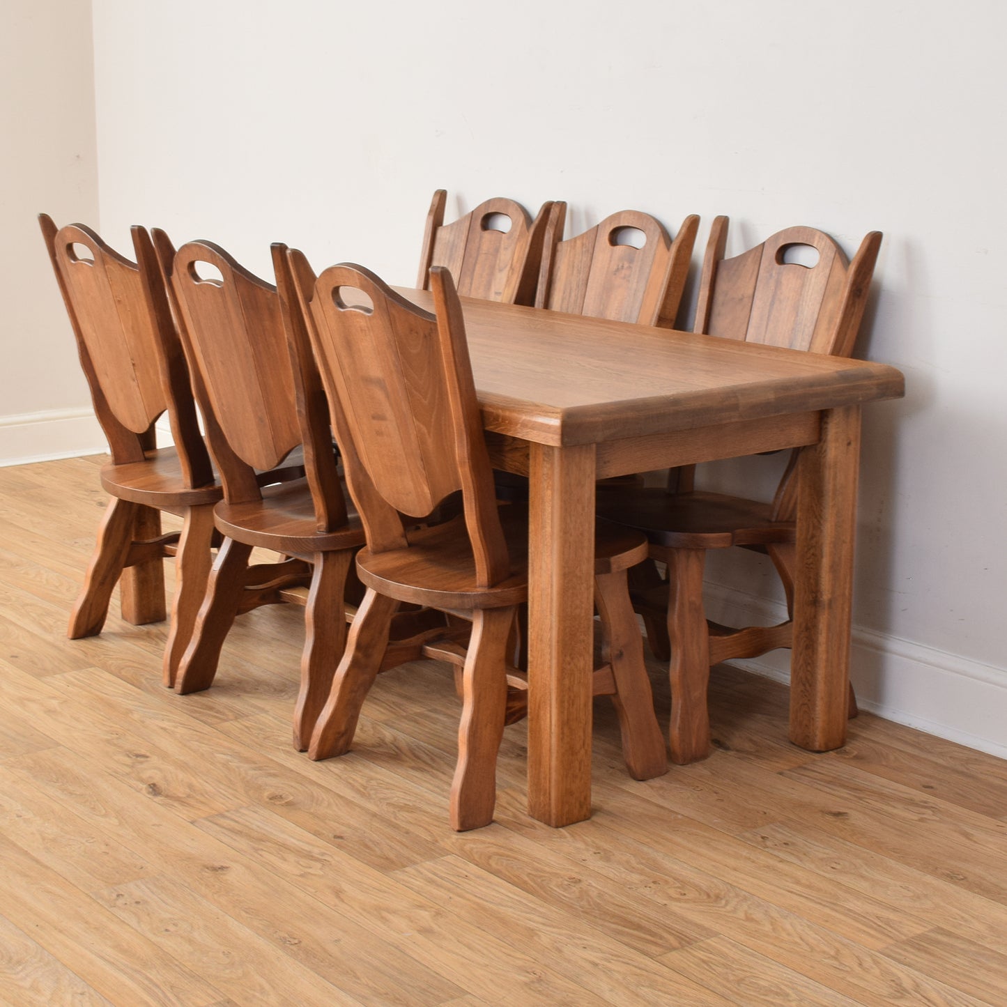 Dutch Oak Table And Six Chairs