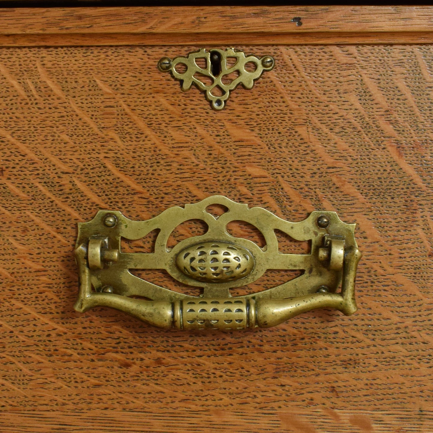 Large Oak Mirrored Sideboard