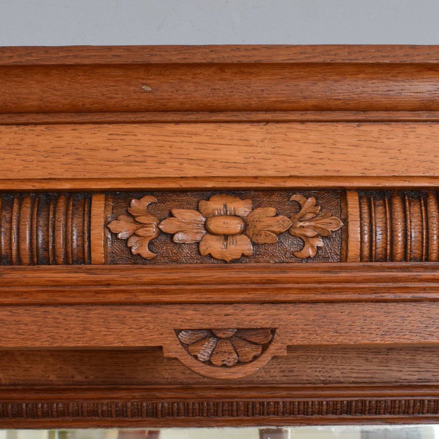 Large Oak Mirrored Sideboard