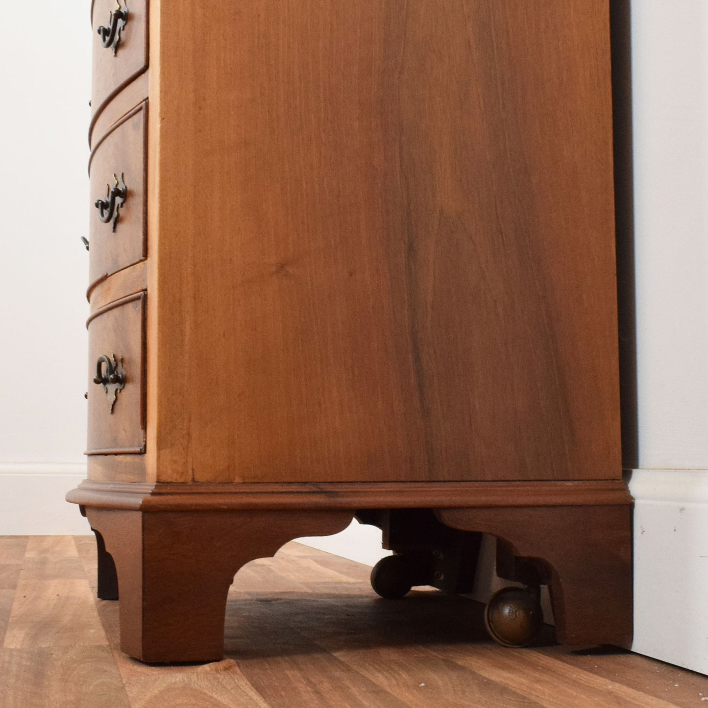 Bow Fronted Walnut Chest of Drawers