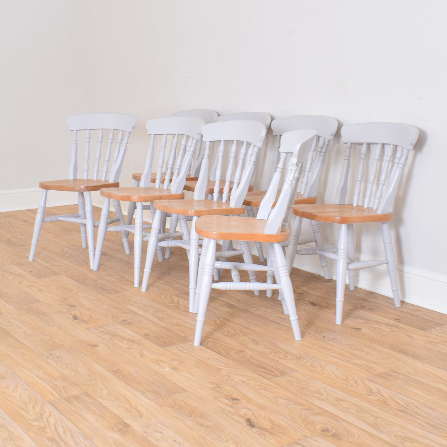 Painted Table And Eight Chairs
