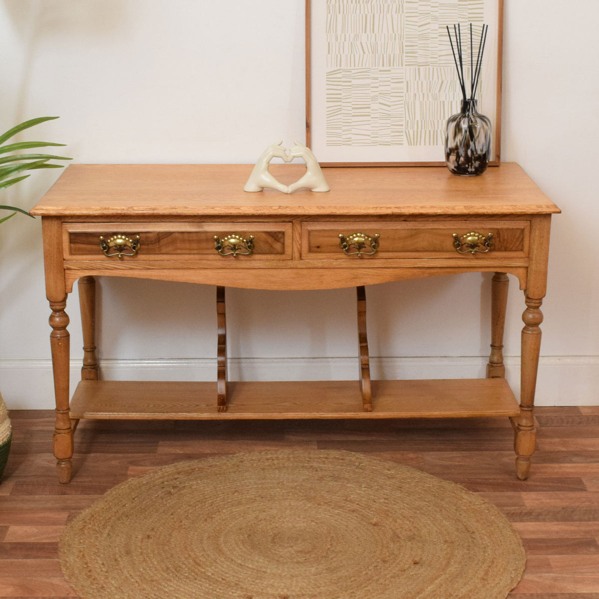 Restored Oak Console Table