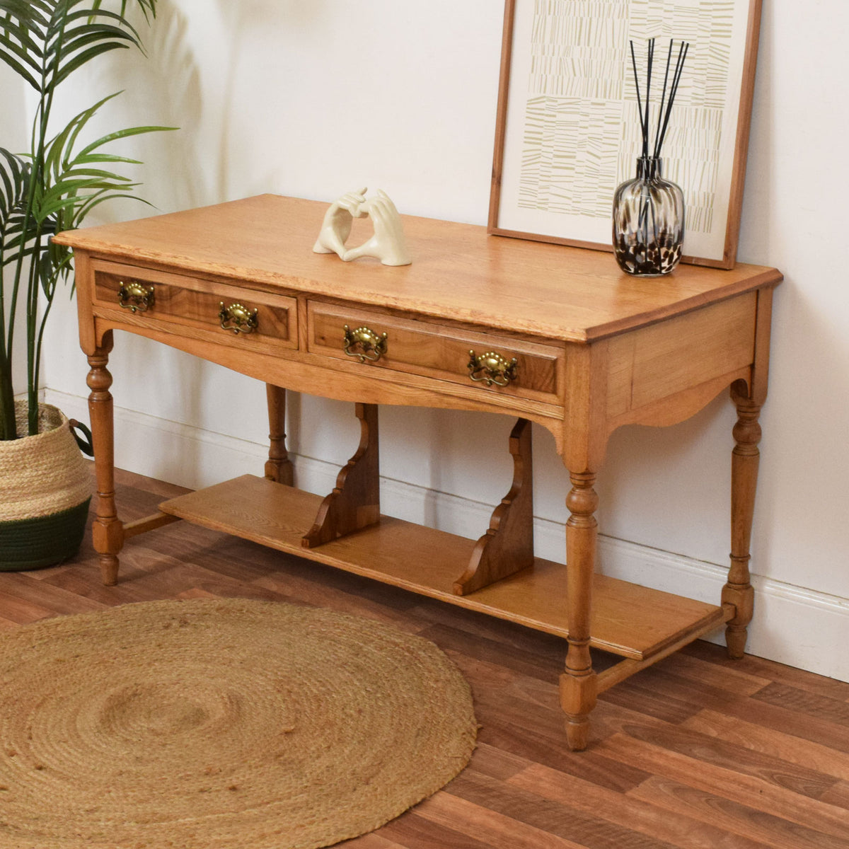 Restored Oak Console Table