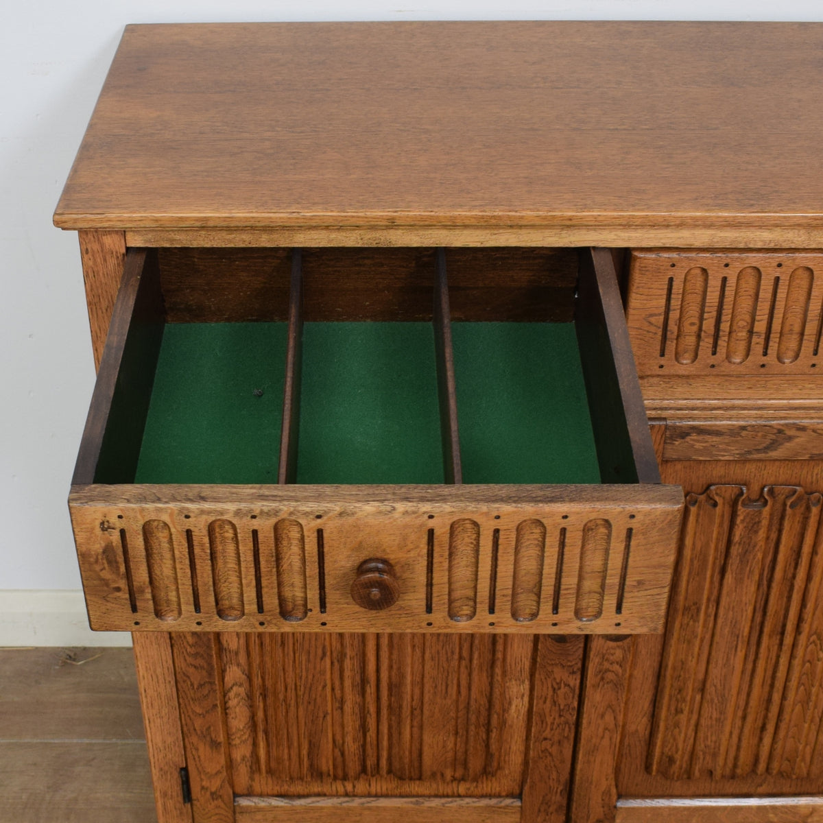 Oak Linenfold Sideboard