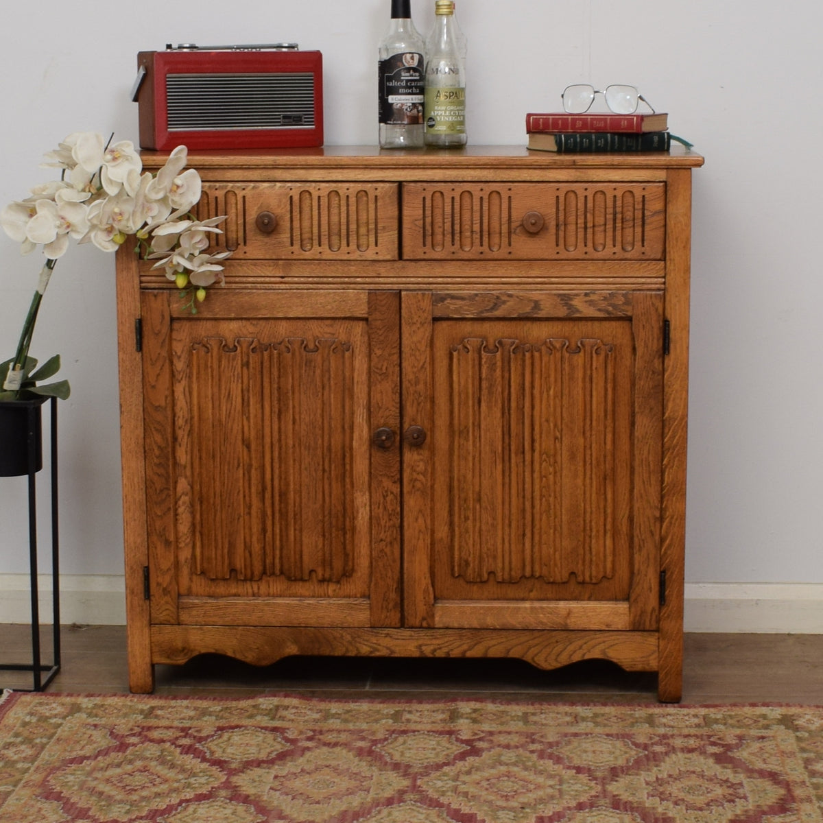 Oak Linenfold Sideboard