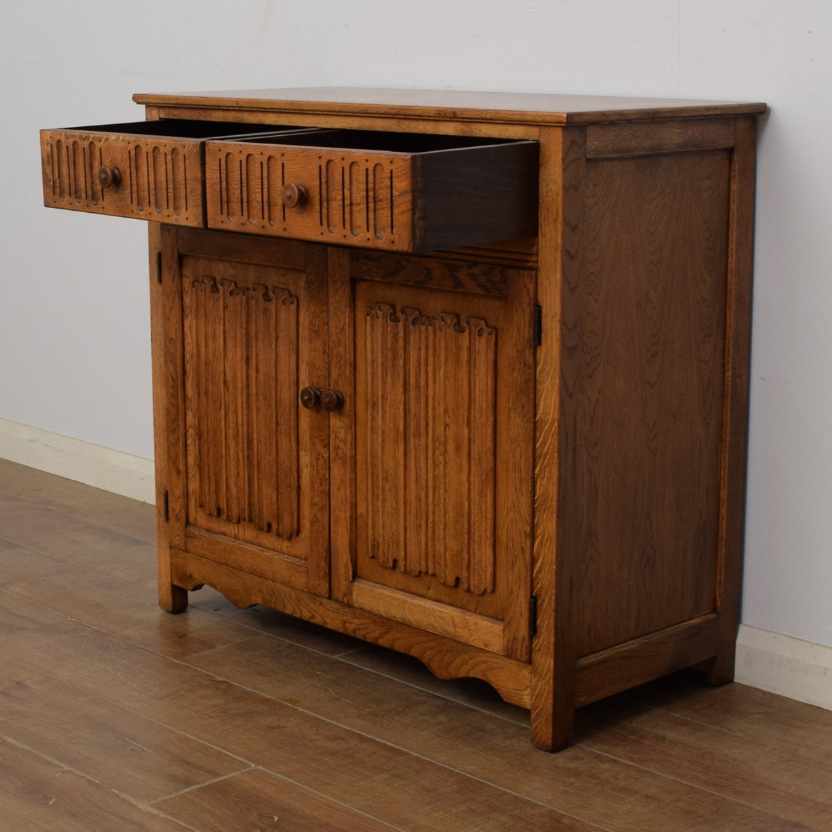 Oak Linenfold Sideboard