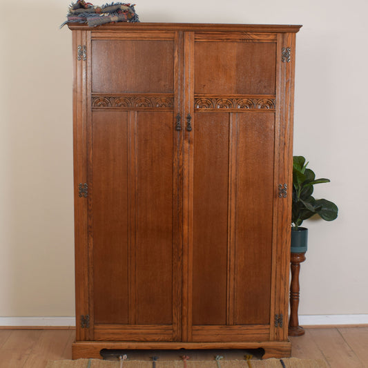 Large Oak Double Wardrobe