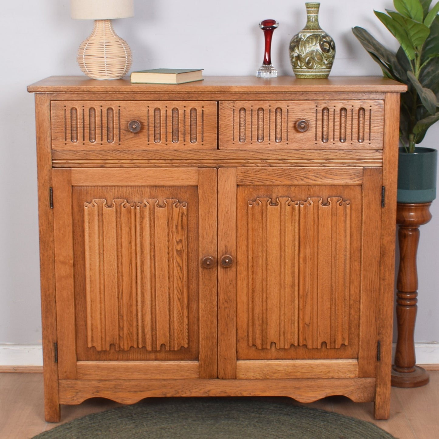 Oak Linenfold Sideboard