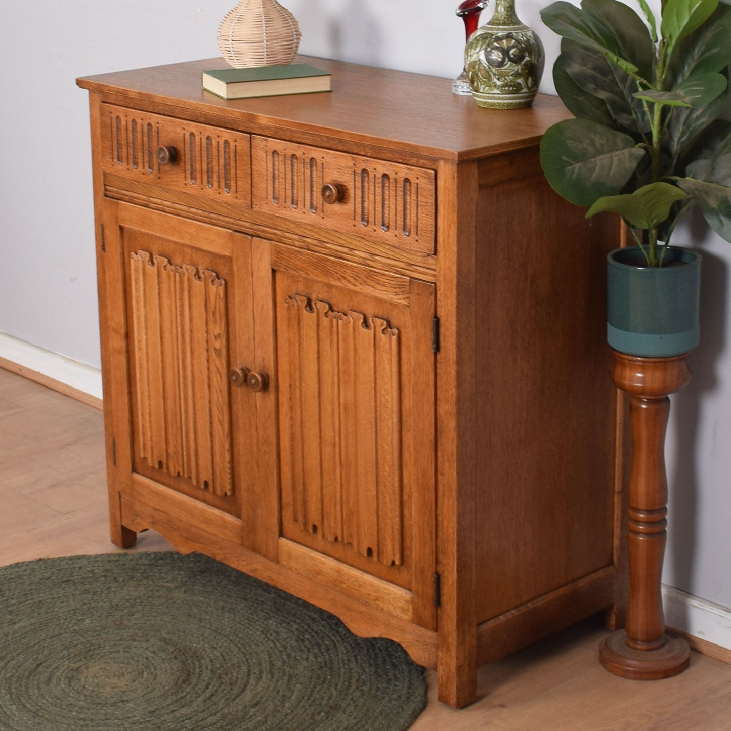 Oak Linenfold Sideboard