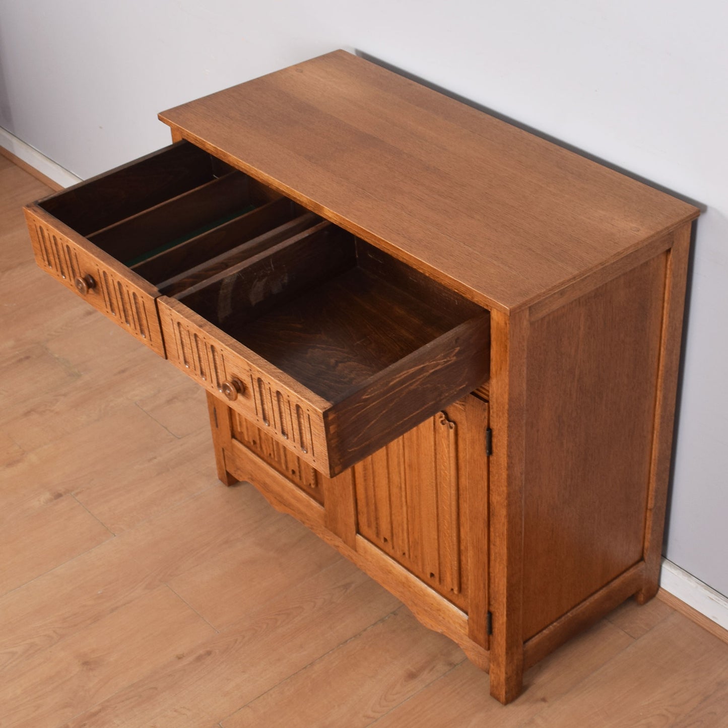 Oak Linenfold Sideboard