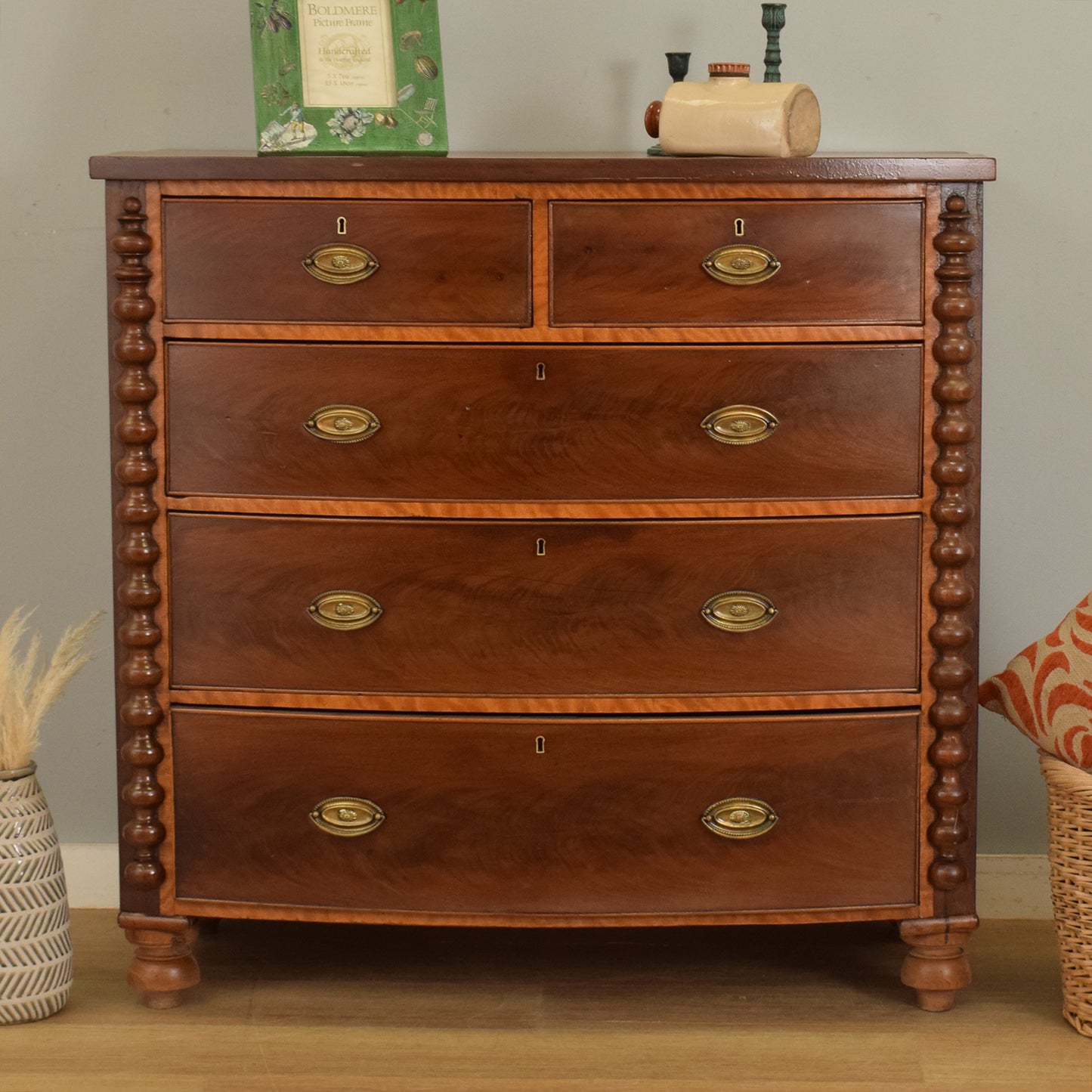 Bow Front 2 over 3 Chest of Drawers