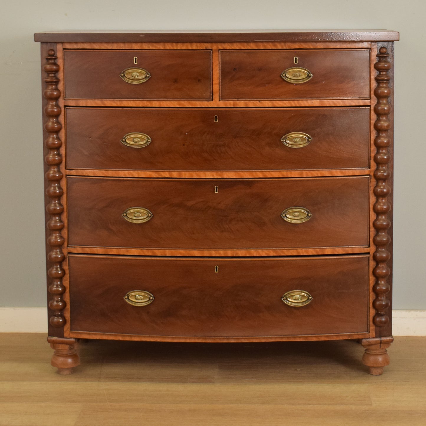 Bow Front 2 over 3 Chest of Drawers