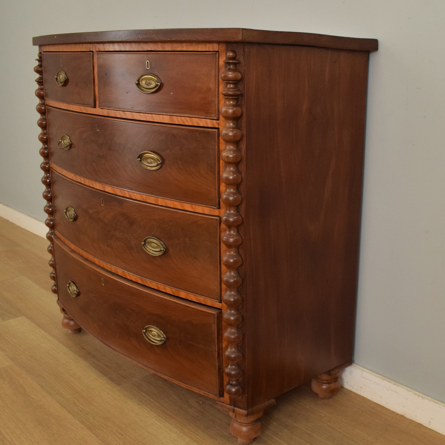 Bow Front 2 over 3 Chest of Drawers