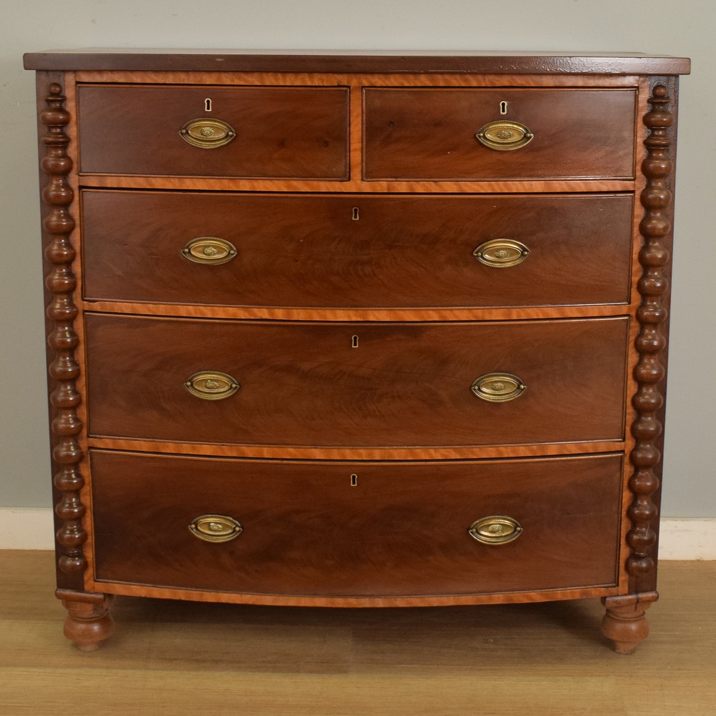 Bow Front 2 over 3 Chest of Drawers