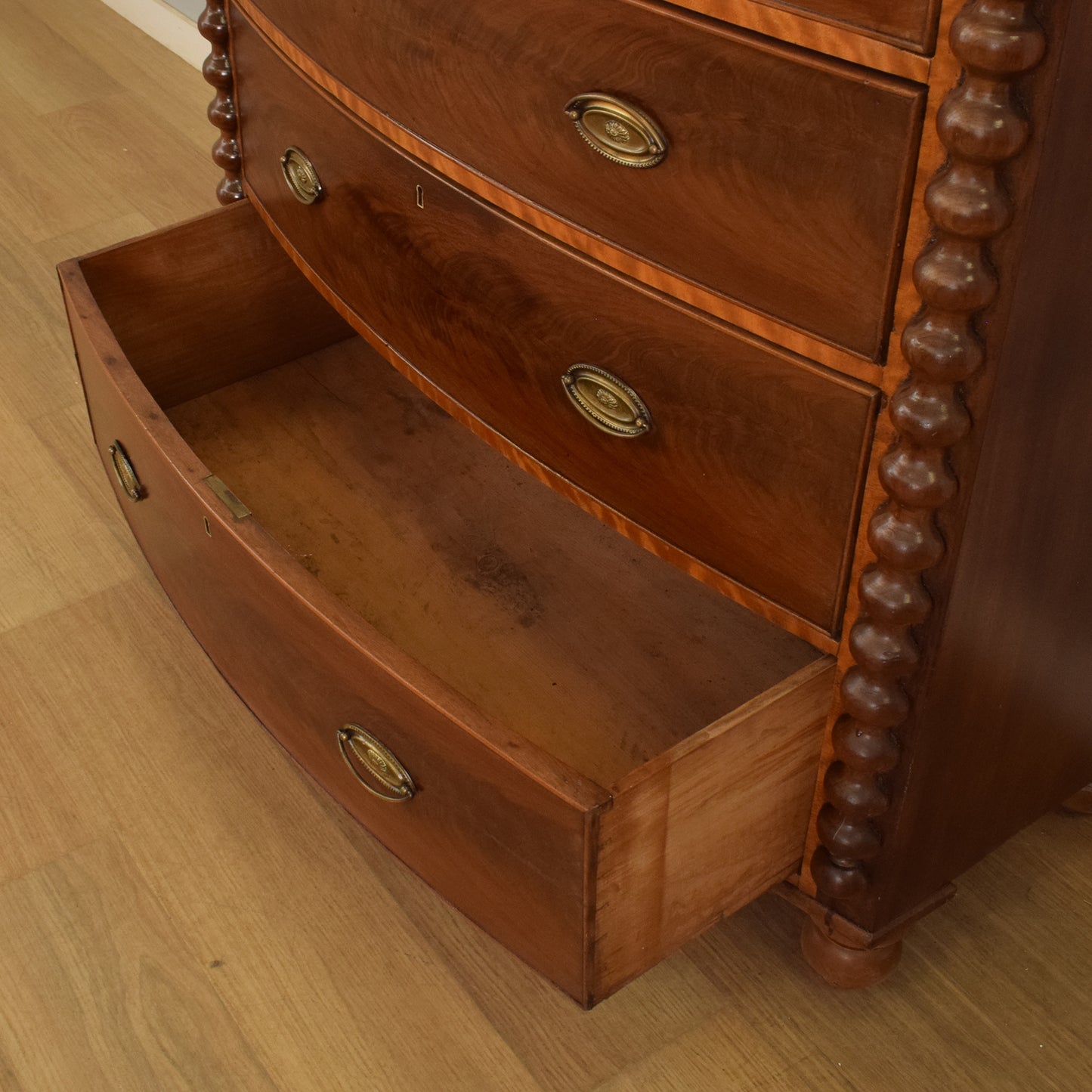 Bow Front 2 over 3 Chest of Drawers