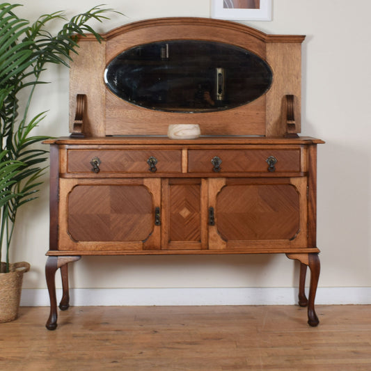 Mirrored Oak Sideboard