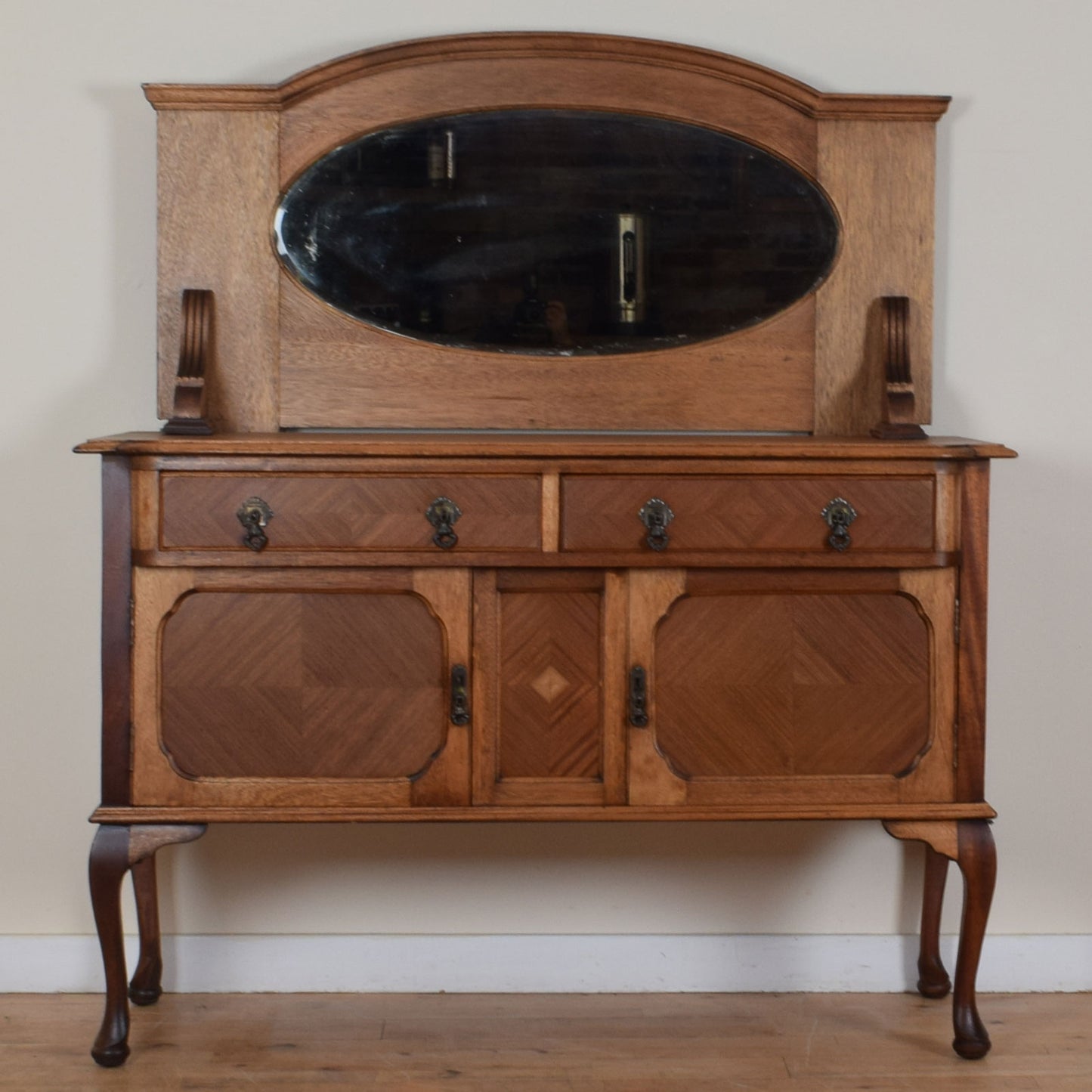 Mirrored Oak Sideboard