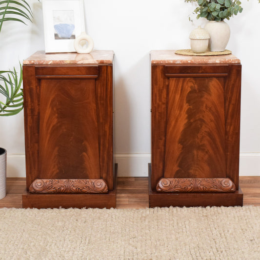Marble Top Mahogany Bedsides