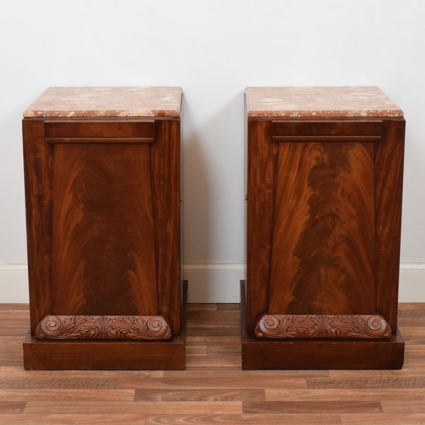 Marble Top Mahogany Bedsides